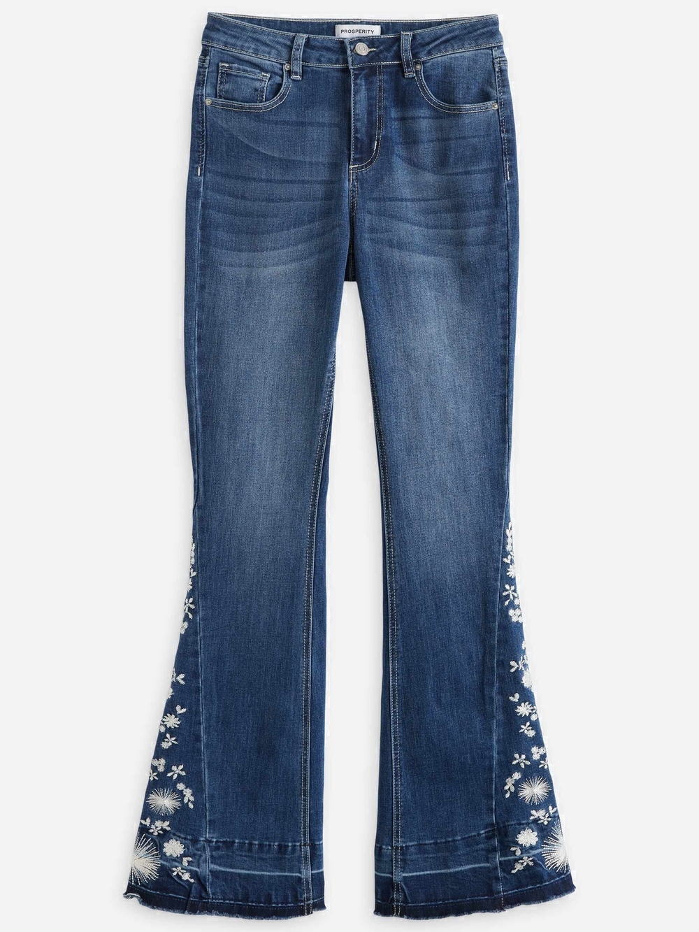 Prosperity Women's Indigo Embroidered Flare Jeans